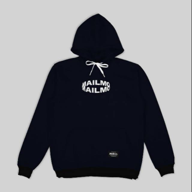 Hoodie sweater mailmo cincin dengan varian warna black full katun flecee