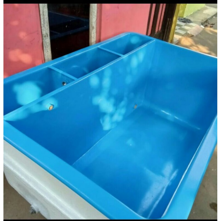 Bak ikan Fiber kaca+filter Kolam Ikan Persegi uk 150x100x70 CM