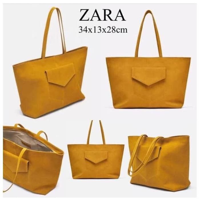 TAS Zara Original Tote Bag Suede Impor Shopee Indonesia