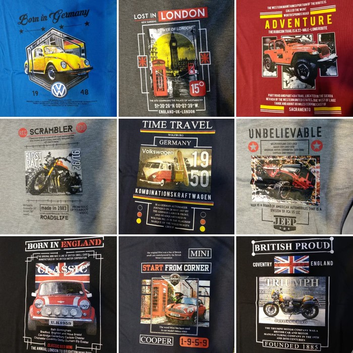 Kaos Distro Premium Polyester 24s size S Grosir