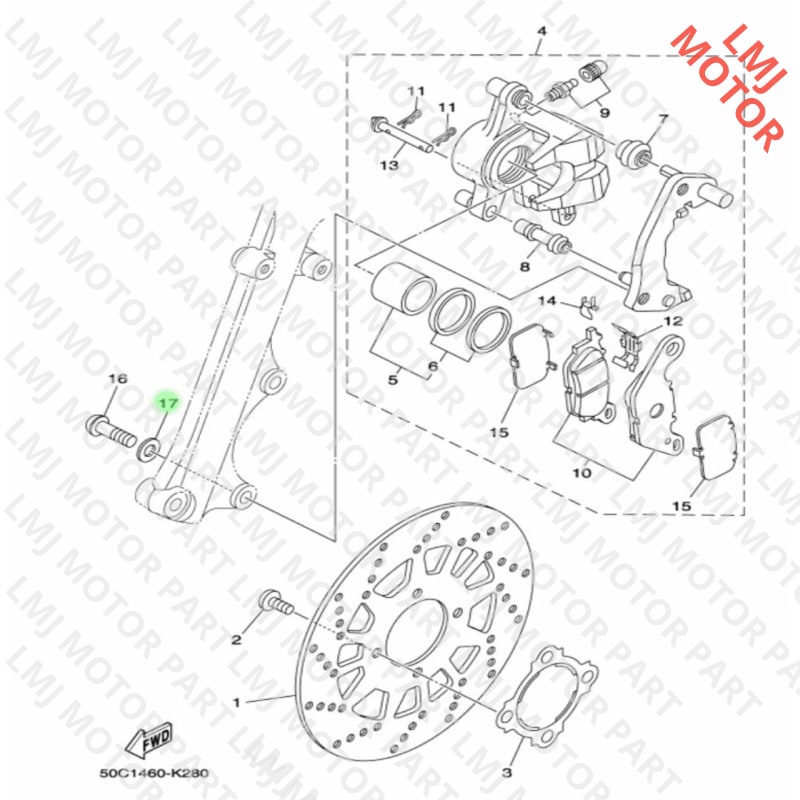 (100% ORIGINAL ) RING BAUT DUDUKAN KALIPER REM DEPAN FINO XEON KARBU CRYPTON VEGA R ZR bagus bos