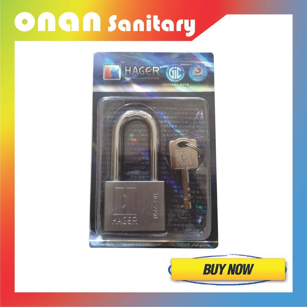 Hager Gembok  Lock Standard Long 50mm HG-5950L