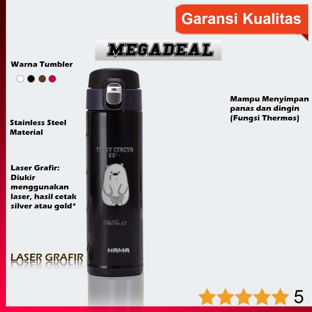 Tumbler Custom Botol Minum Termos Stainless 500ml - Tumbler Grafir-1