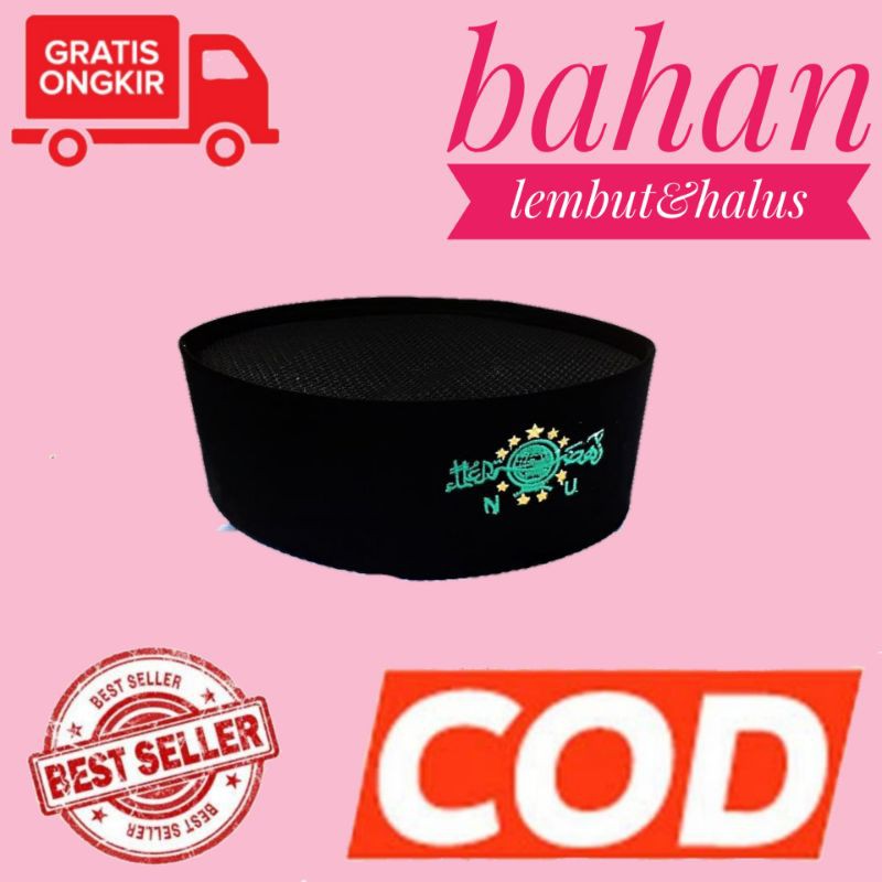 SONGKOK NU/PECI HITAM NU/PECI MOTIF TINGGI 9CM