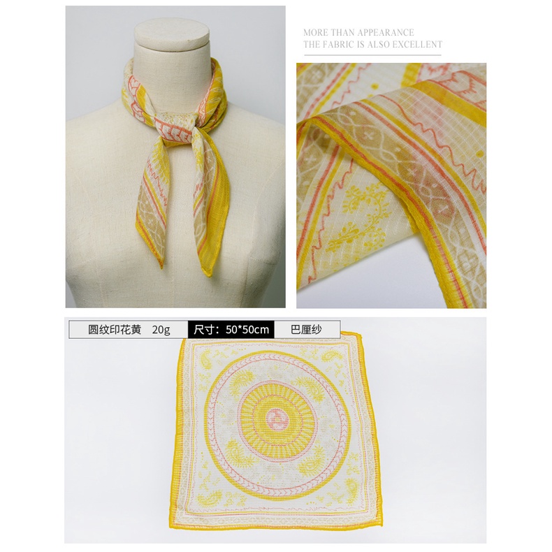 Syal Scarf Leher Kotak Katun Murni Serbaguna Versi Korea dari syal segitiga handuk persegi kecil dan wanita gaya baru / Wanita Fashion Dekorasi Tas Scarf Aksesoris