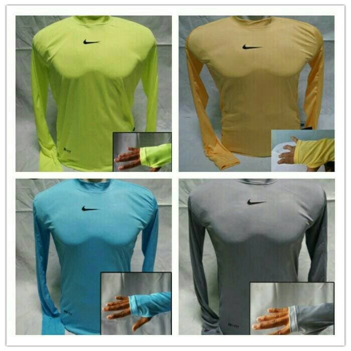 Baju Baselayer Manset Lengan Panjang Thumbhole Olahraga