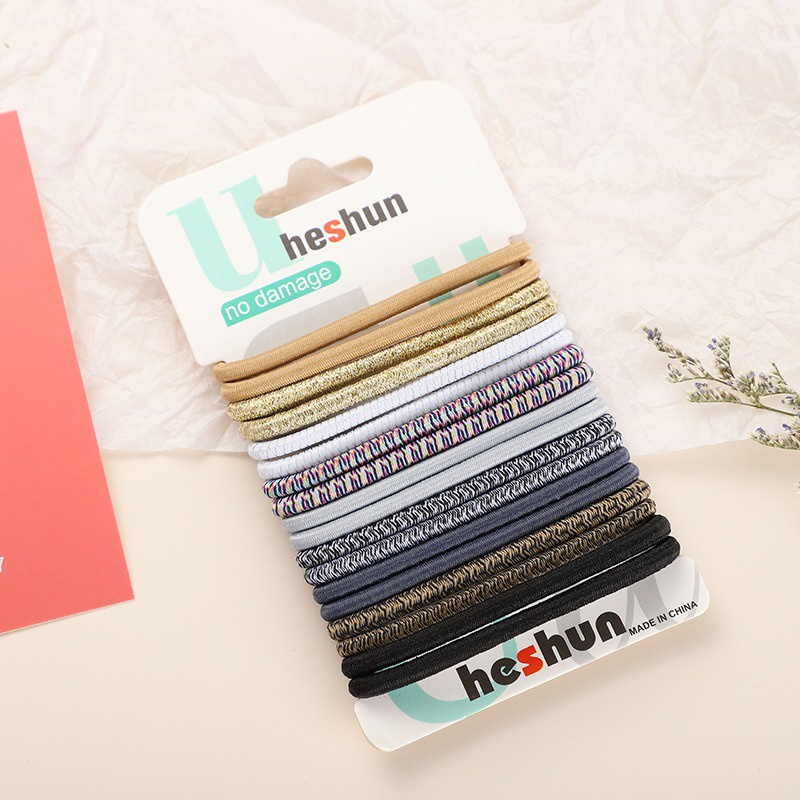 [14pcs] Ikat Rambut Ponytail Korea Tebal Set isi 14pcs Tebal Gelang Karet Kuncir Rambut Hair Ties-8