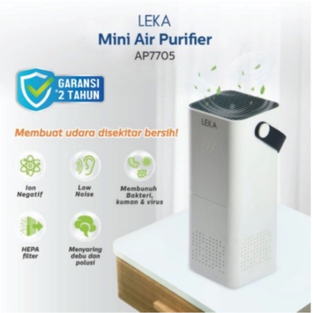 LEKA AP7705 Mini Air Purifier - Mini HEPA Filter Ion Negatif Anion