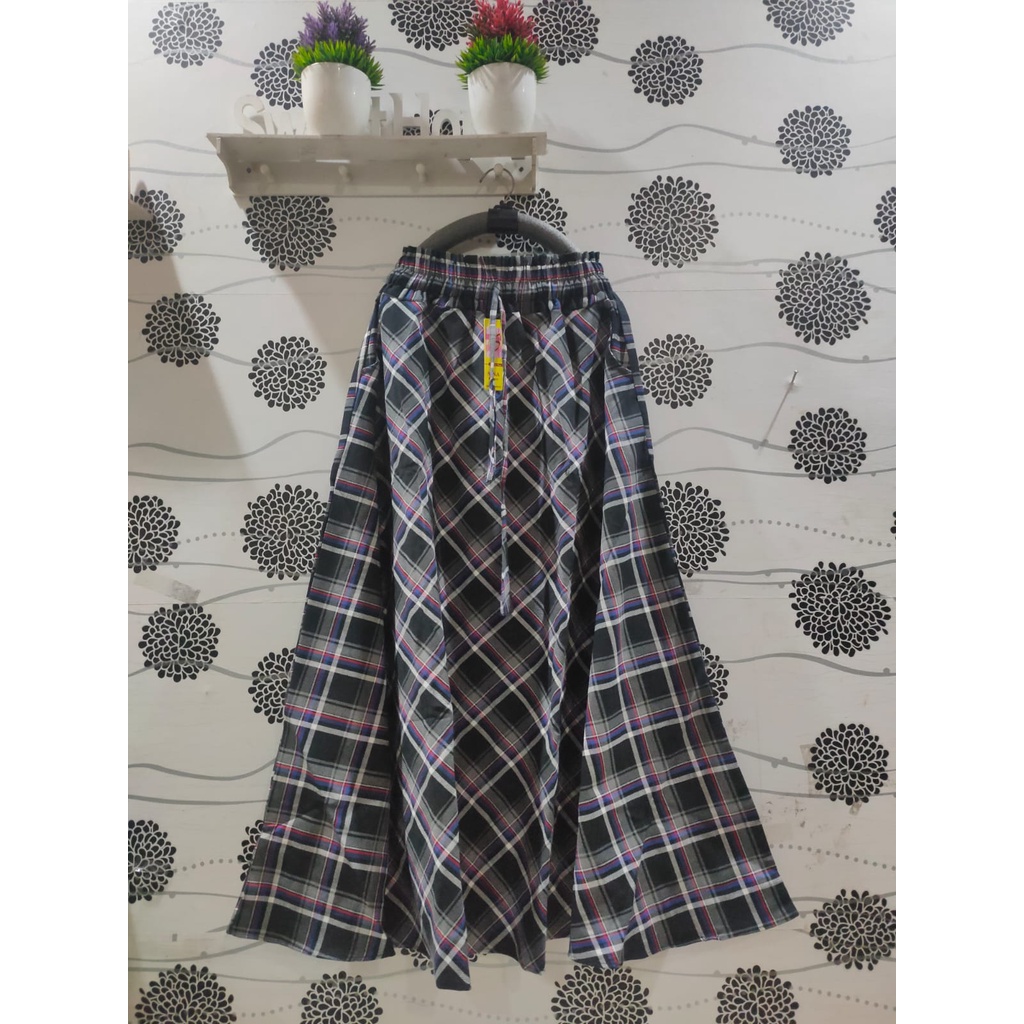 ROK FLANEL IMPORT PANJANG/ROK TARTAN/ROK KOTAK PAYUNG-H