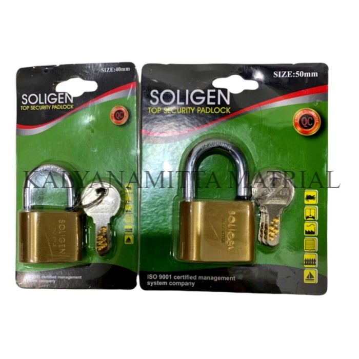 Gembok Soligen PER Pendek 40 mm, 50 mm/Gembok Padlock Computer Key