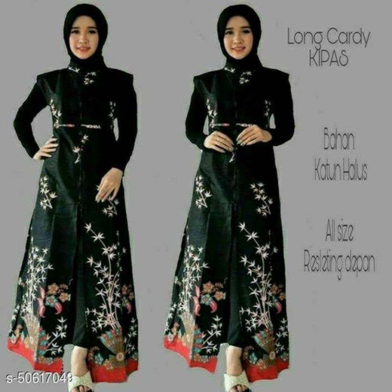 Outer Longcardigan Baju Pesta Wanita -Dark Multicolour