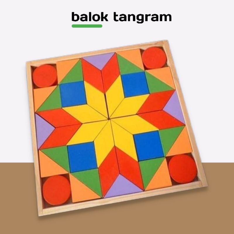 nafisah edutoys mainan edukasi edukatif BALOK TANGRAM kayu murah surabaya