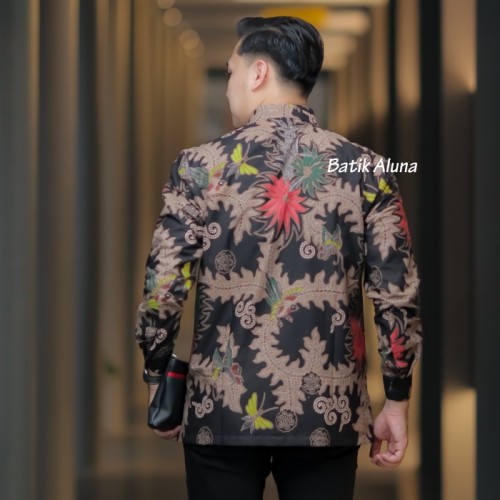 Baju Batik Pria Lengan Panjang Modern Premium hem batik pria lengan panjang pake puring Kemeja Batik Pria Modern Lengan Panjang Casual Modis Slim Fit Trendy Masa Kini Fashion Batik Aluna Full Furing