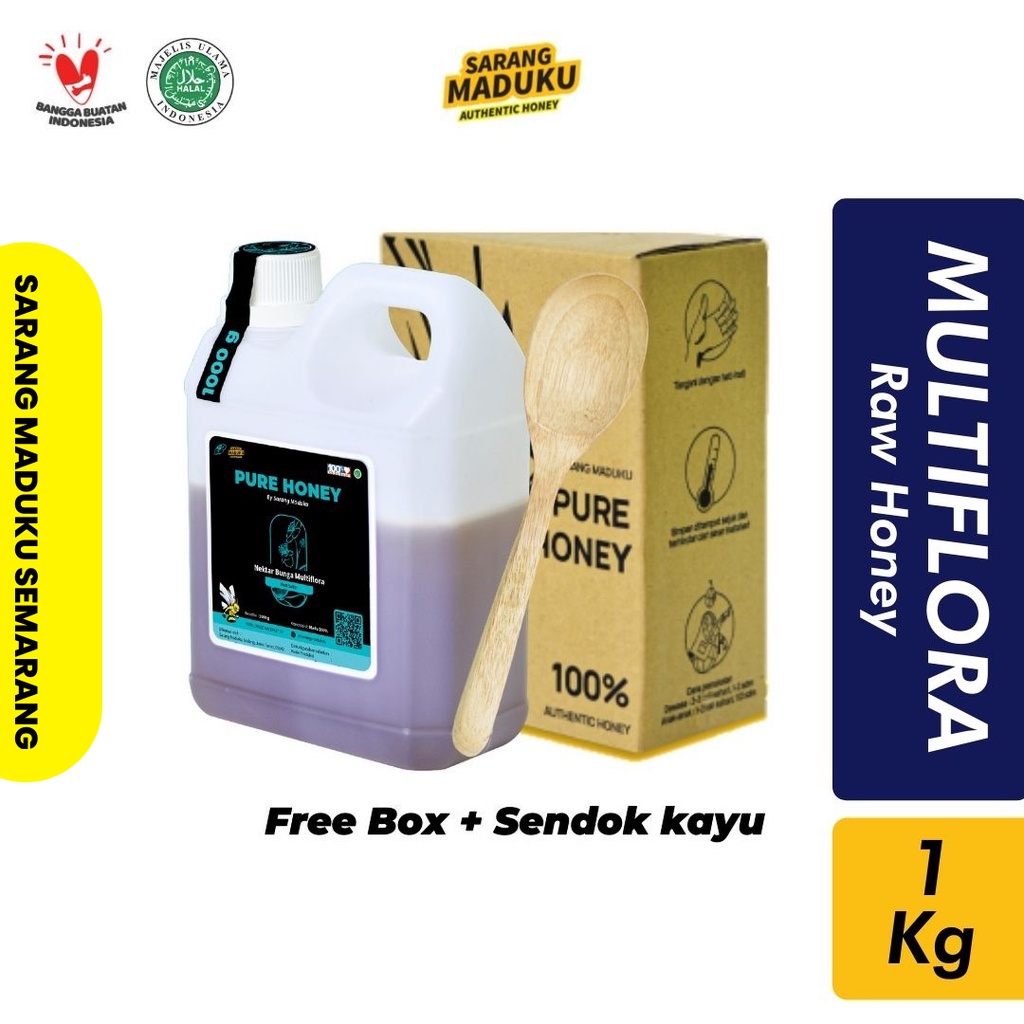 

Madu Murni Asli Nektar Bunga 100 % Raw Honey Sarang Maduku - 1 KG