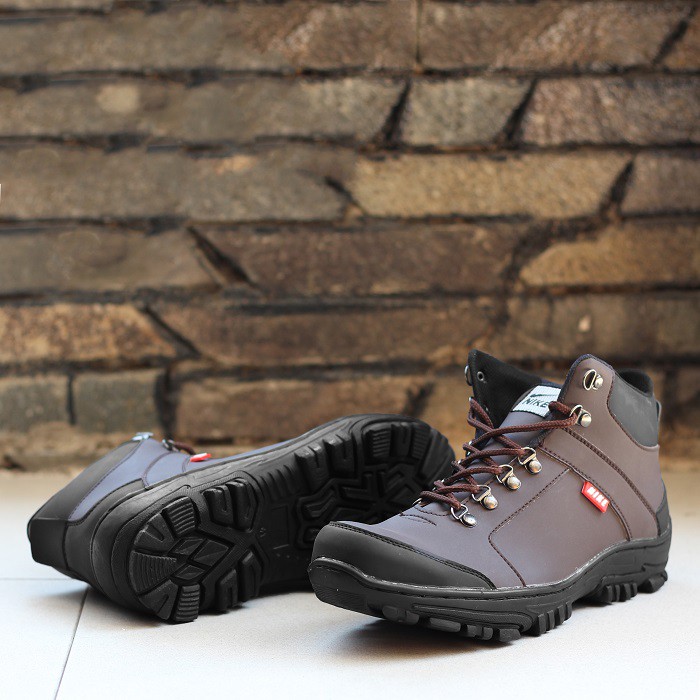 MS - Sepatu Gunung Pria Nike Amazon Coklat Boots Safety Sport Outdoor Hiking Bots Tracking Cowok COD