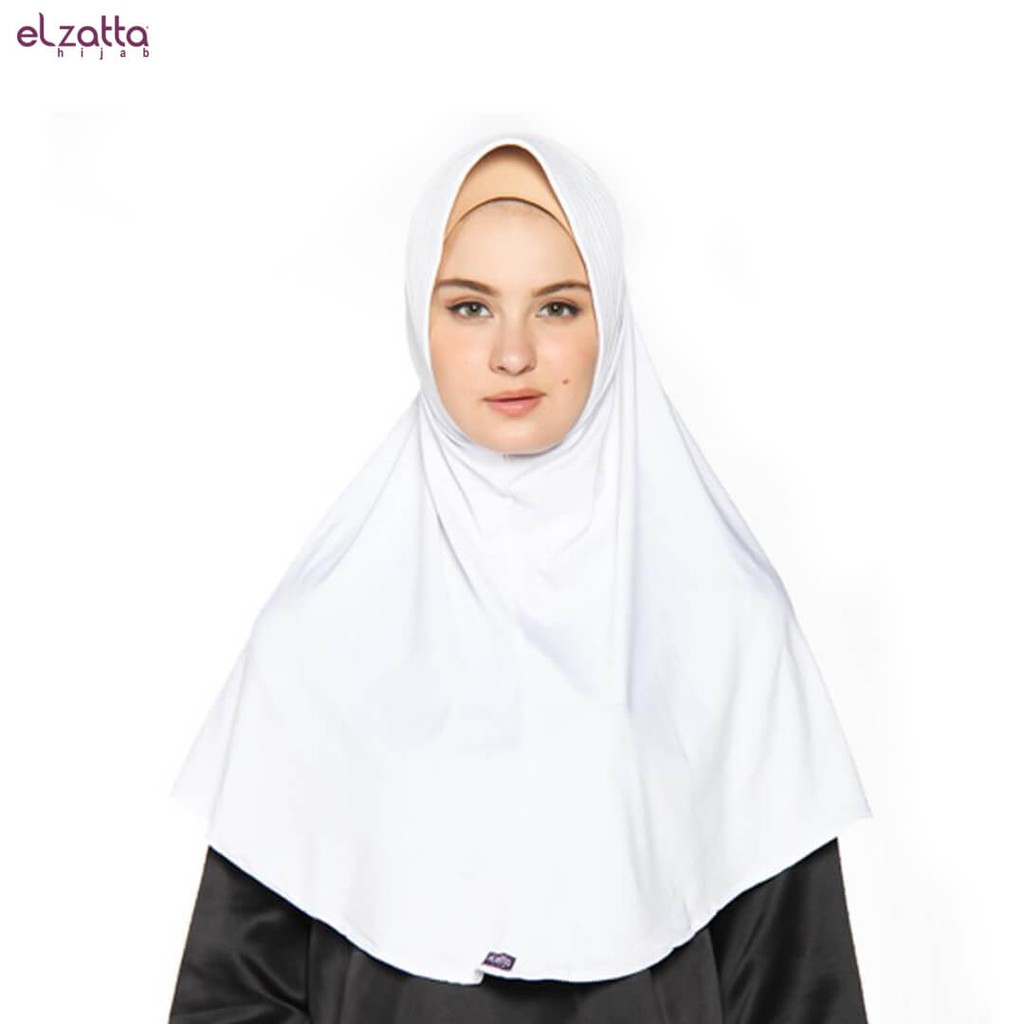 Promo Elzatta Hijab / Hijab / Hijab Instan / Bergo / Elzatta Basic / E002 PUTIH Murah