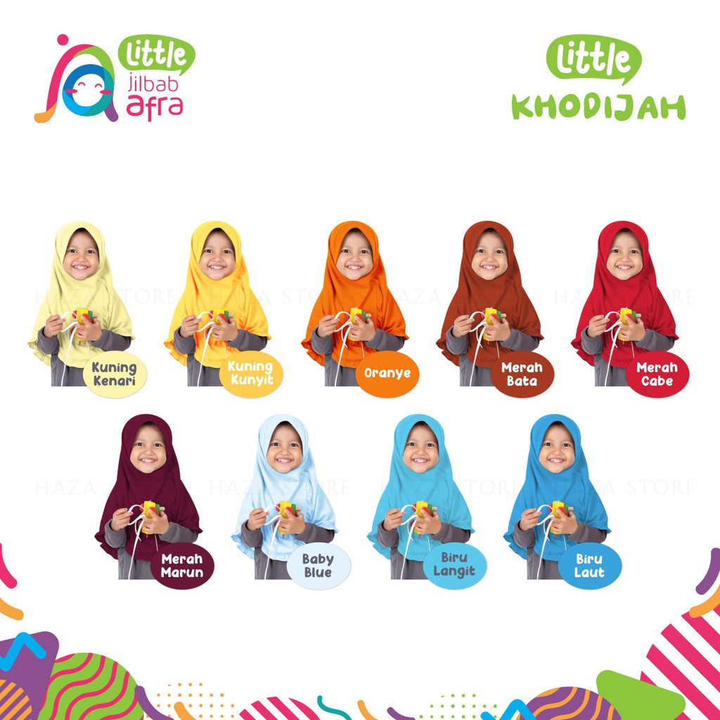 Jilbab Instan Anak Little Khodijah - Little Jilbab Afra (Arfa) - Bahan Kaos, Adem &amp; Lembut - Part 1