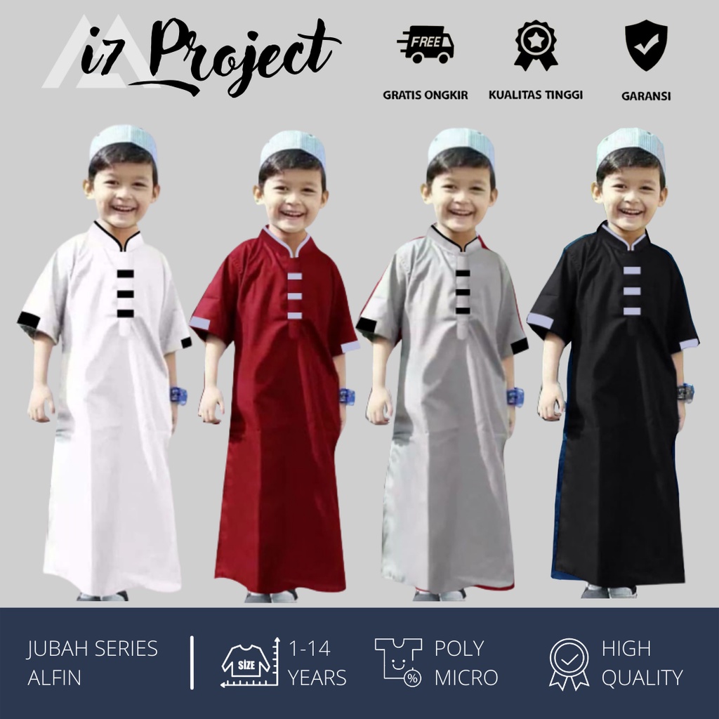 Jual Jubah Anak Laki-Laki Model Alfin / Jubah Alif / Baju Koko Anak ...