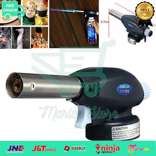 gas torch portable flame gun praktis set kepala korek