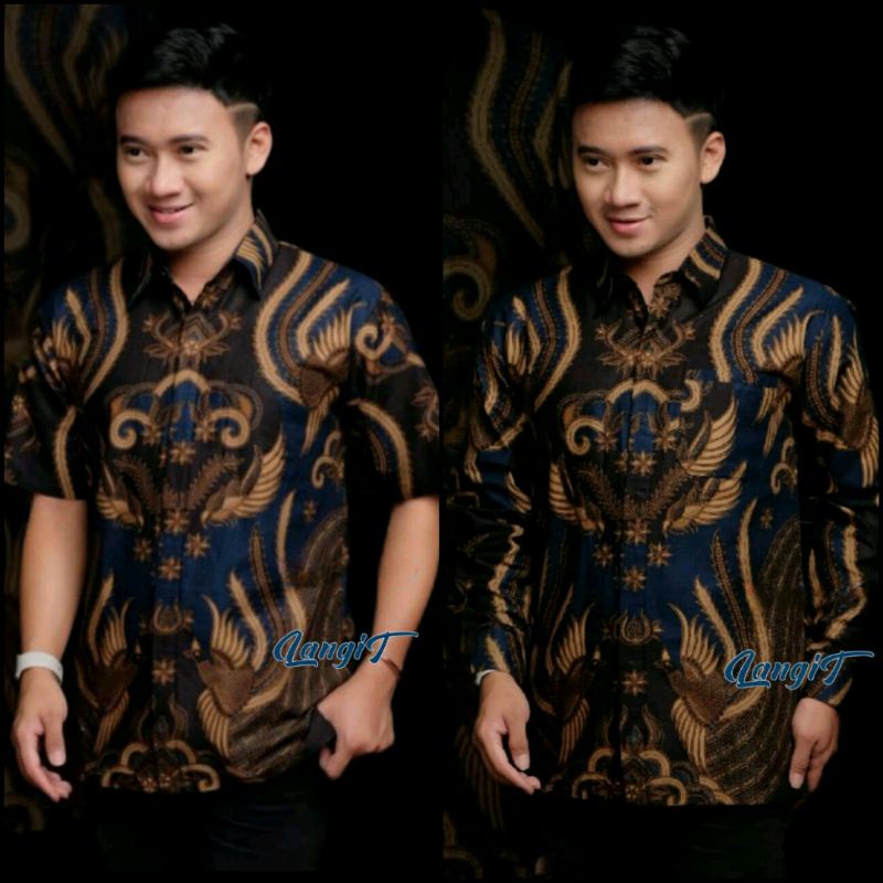Kemeja Batik Lengan Panjang BATIK  DANABRATA PRIA motif SONGKET HIJAU Kode 031 M L XL XXL Regular