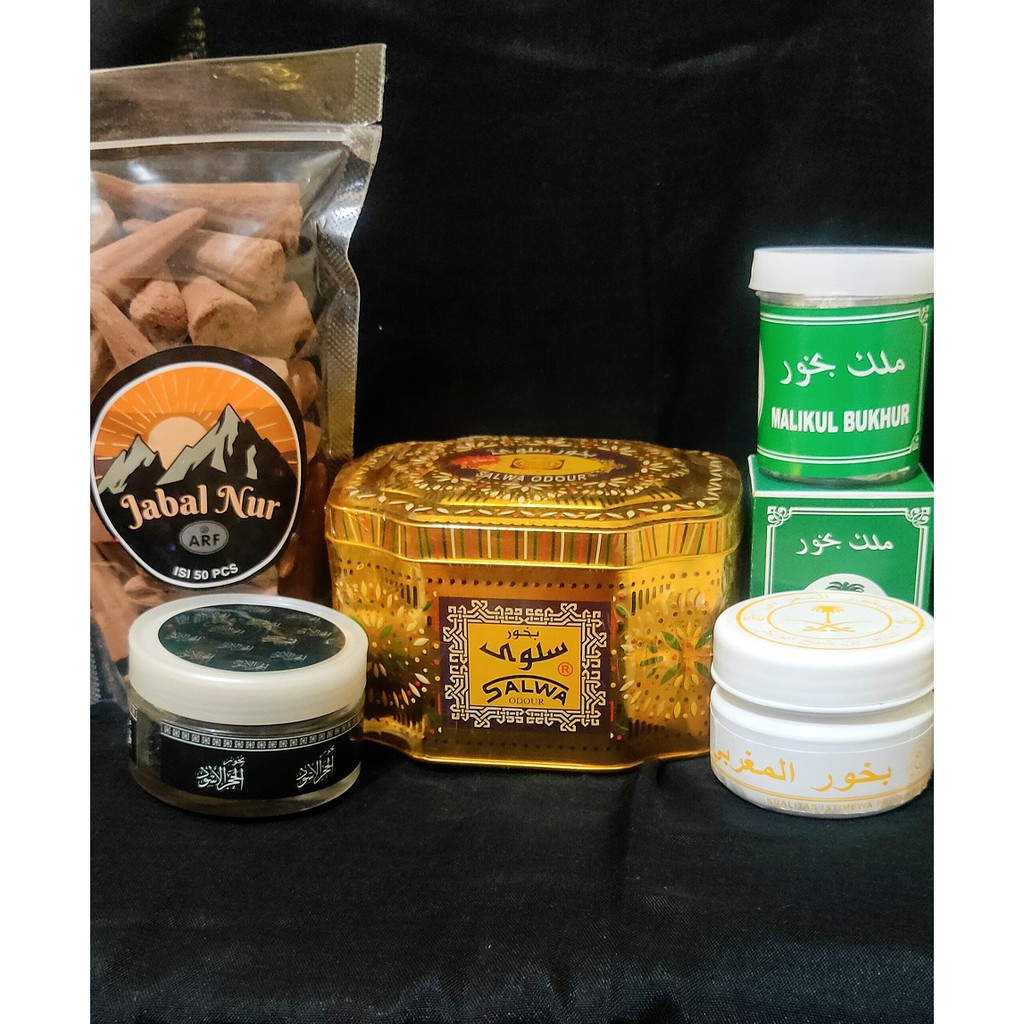 Paket besar Buhur pengharum Ruangan Buhur Dupa AMR Salwa Kotak Hajar Aswad Maghribi Kerucut