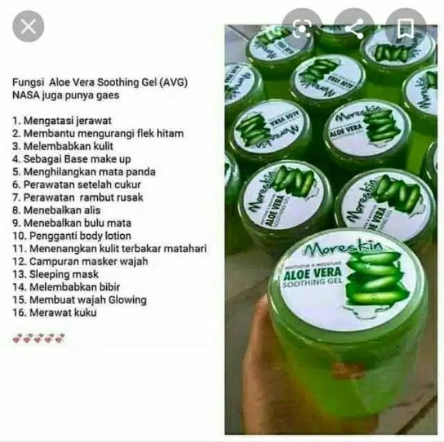 Moreskin Aloe Vera Soothing and Moisture Gel sleeping mask- Pelembab 250 gr