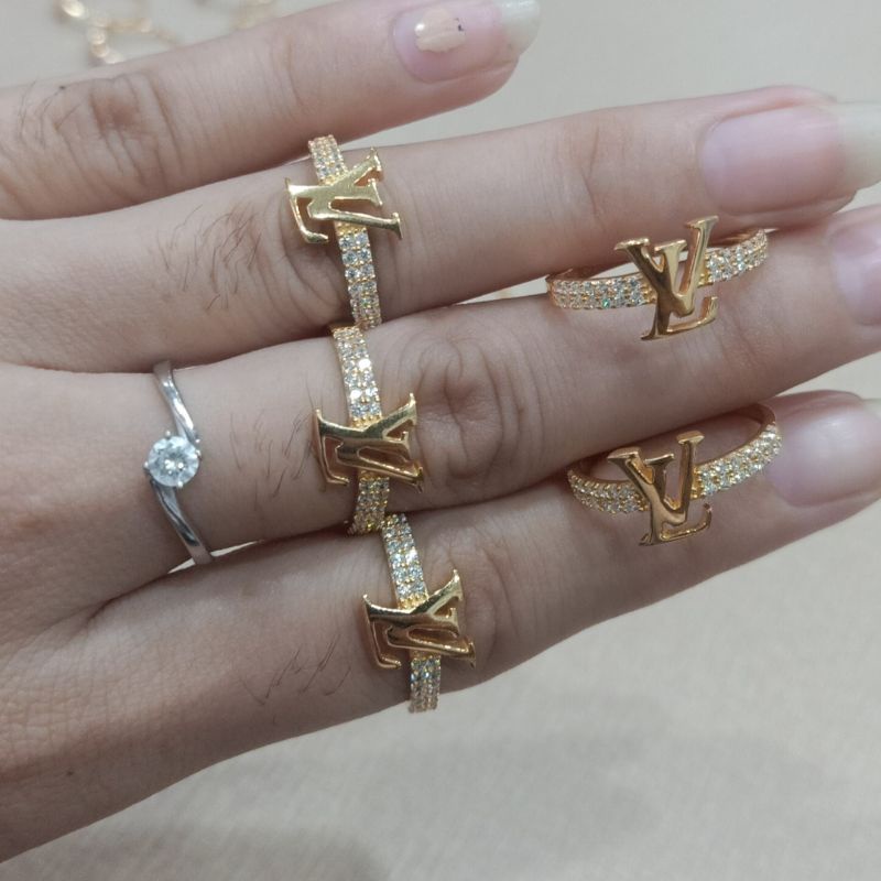 cincin emas asli model LV kadar 375% model baru