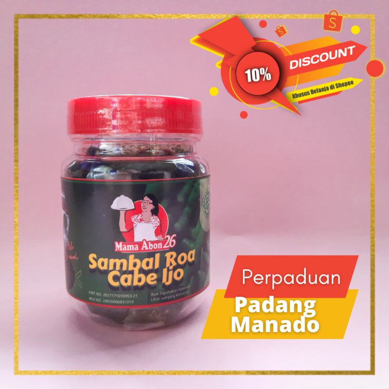 

Sambal Roa Cabe Ijo Manado MamaAbon26 150 gram Halal