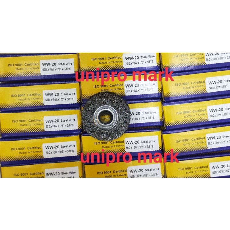 SIKAT PIRING WHEEL BRUSH WW-20/WW20 KAWAT BAJA 50 MM-2 IN UNION