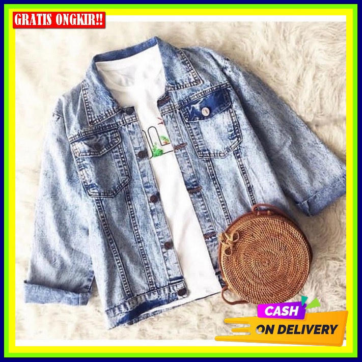 Jaket Jeans Wanita Crop Import Jins Wanita Jacket Jens Kekinian Cewek Terbaru Jket Jen Levis Termura