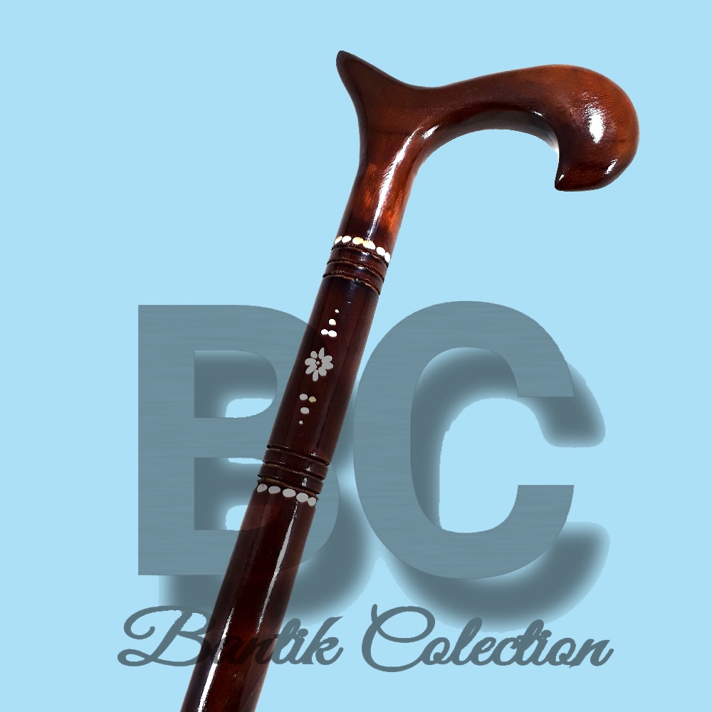 Tongkat Bantu Jalan Orang Tua Kayu Jati Motif CUKIT Kerajinan Jepara