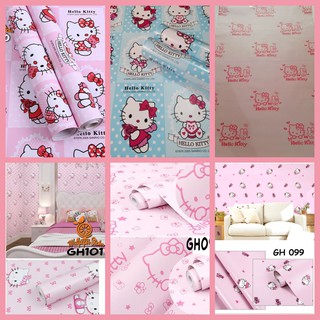 COD TERMURAH WALLPAPER  DINDING  STICKER HELLO  KITTY  LINE 