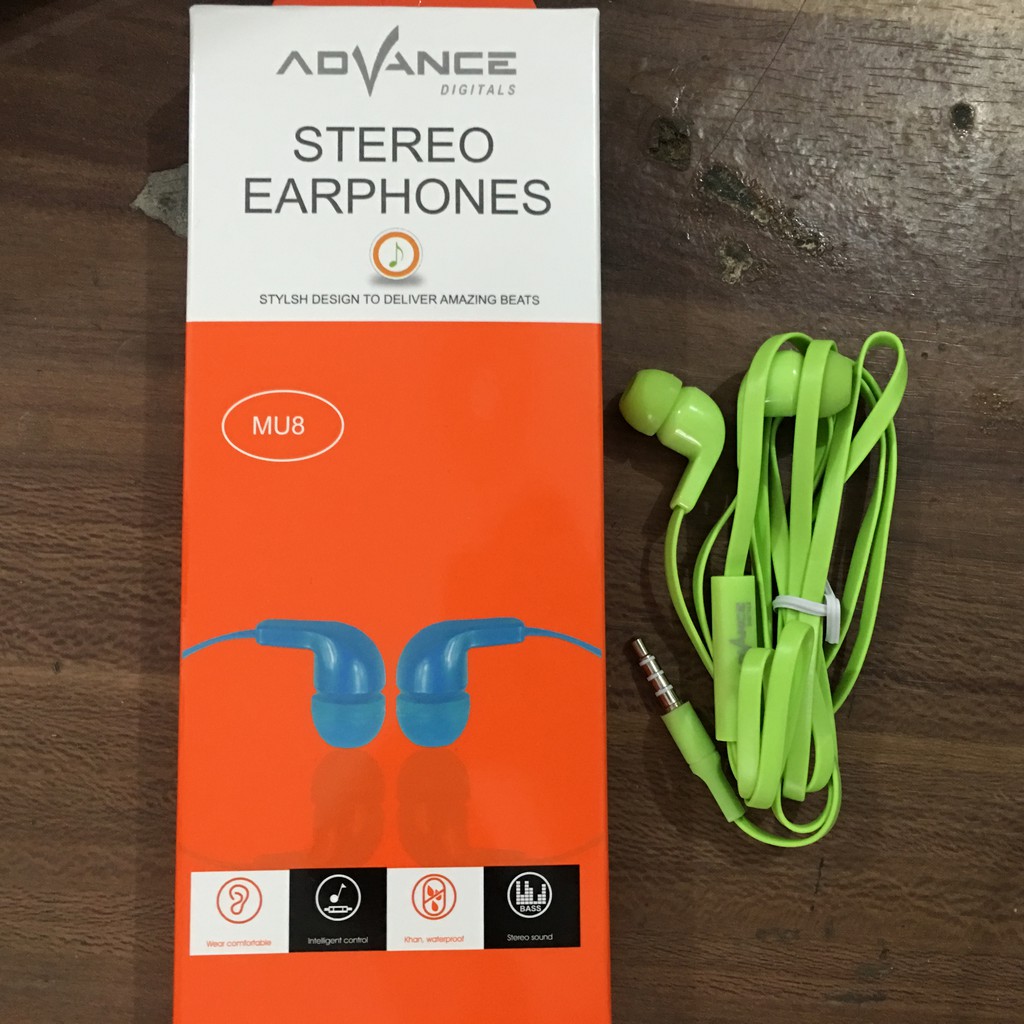 Earphone Advance Stereo MU8 Headset Advance