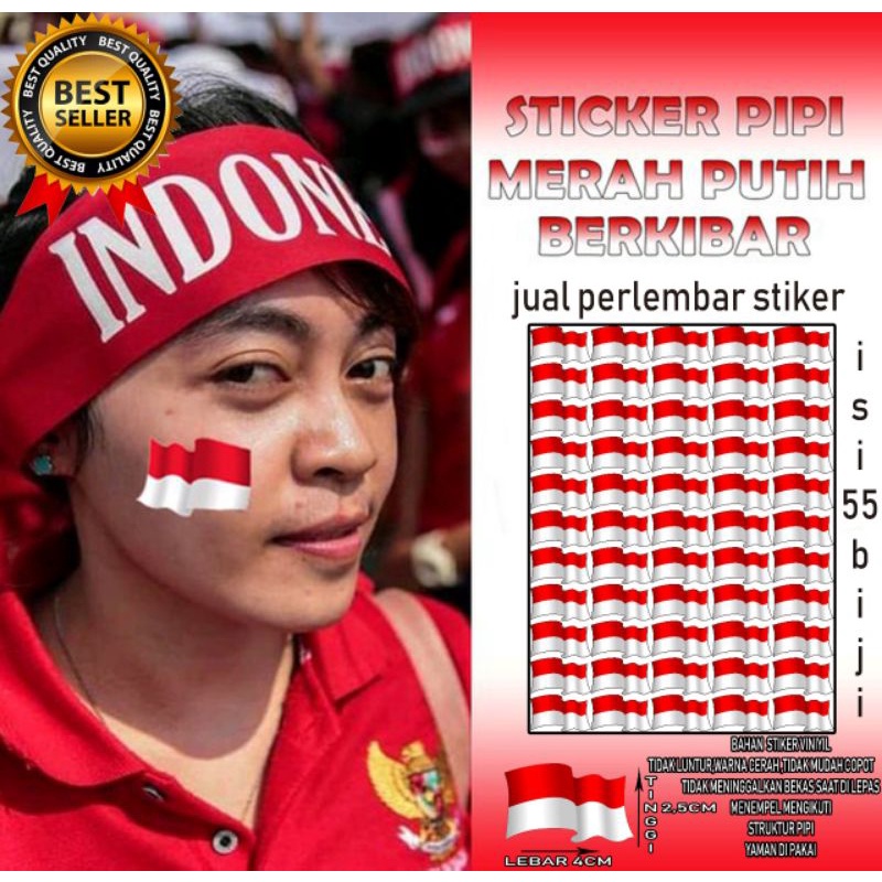 

bendera,bendera merah putih,stiker bendera pipi,stiker indonesia,stiker indonesia kecil,stiker