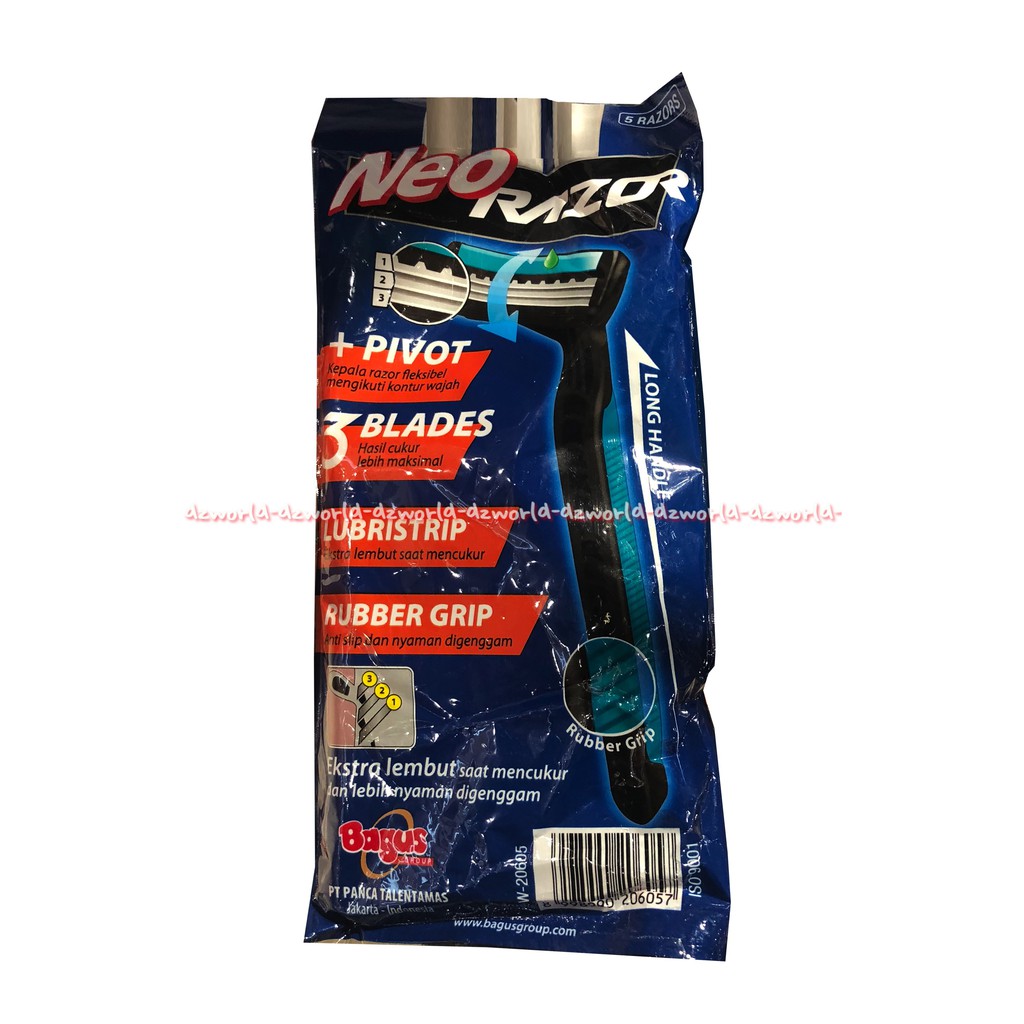 Bagus Neo Razor 2pcs Pisau Cukur Lubristip dan Pivot Isi 2pcs 3blades Shave Men Pria Laki