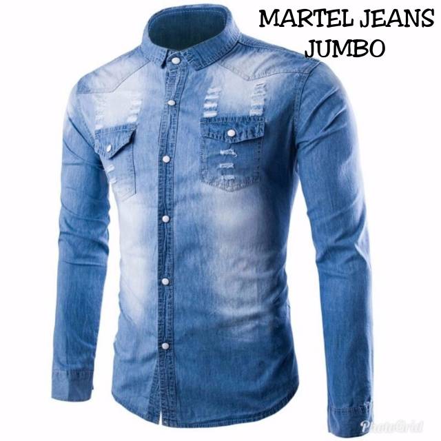 TOTOTAshop.kemeja Jeans MARTEL PP,Lengan panjang,bahan jeans premium.