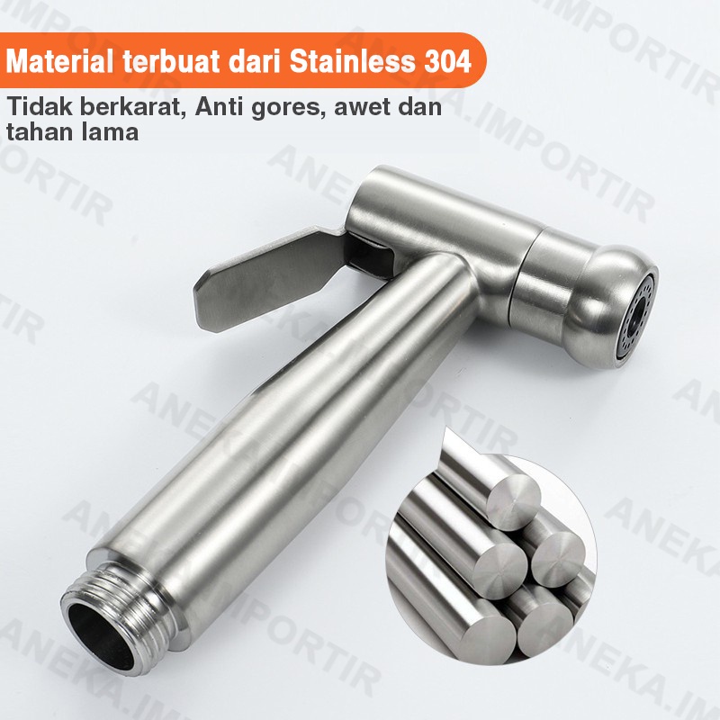 #MURAH!!! Semprotan Toilet Cepot TESON SS111, Kepala Shower Closet SUS 304, Jet Washer Stainless, Shower Bidet Kloset, Toilet Shower, Sower Mandi, Semprotan Air