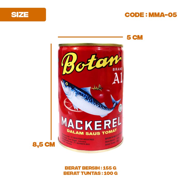 

Botan Sardines Kecil Premium Mackerel 155 Gram (Mma-05)