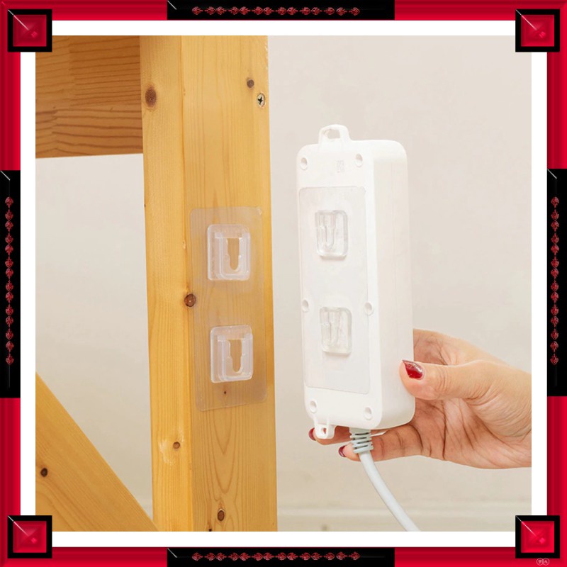 GS8 5 Pasang Rak Gantungan Hook Wall Hanger Organizer Adhesive 6x6cm TCMAKE TC21