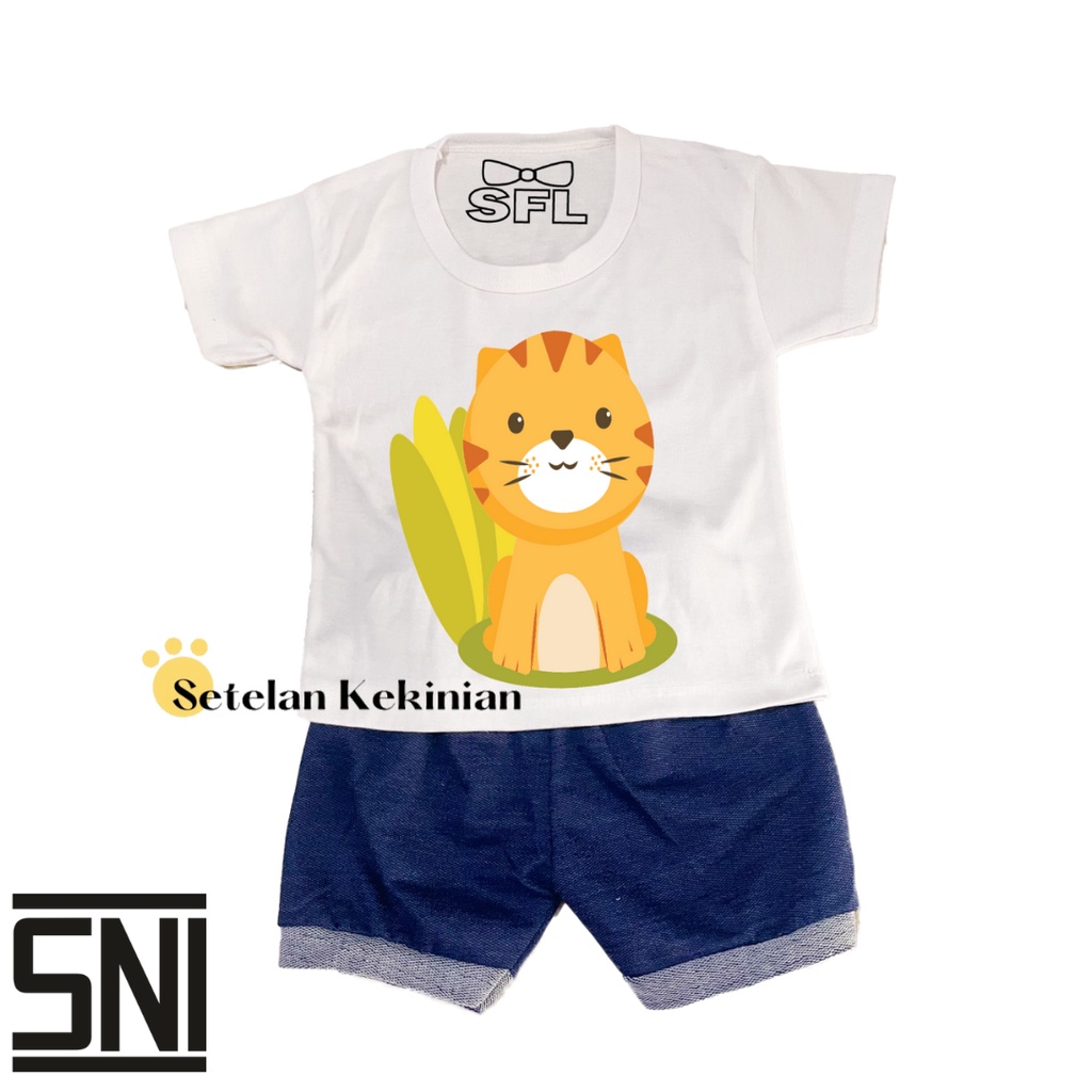 [DAUN] Set Baby Boy Animal Lucu 0-12bulan Keren Setelan Bayi Anak Laki Laki Murah Kekinian Hype Terbaru