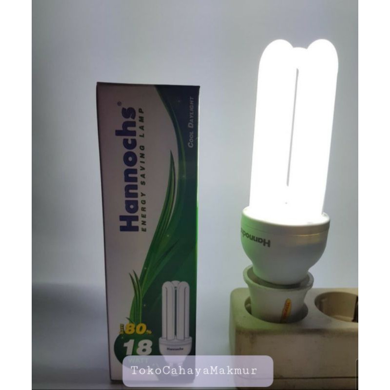 Lampu Bolham Hannochs LHE 18w 18watt 3U PLC Lampu Hemat Energy