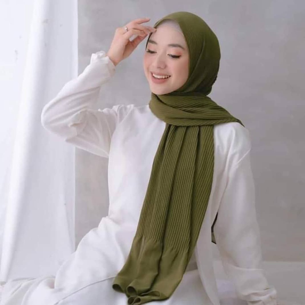 PASHMINA PLISKET CERUTY BABYDOLL FULL PLISKET TANPA GARIS TENGAH