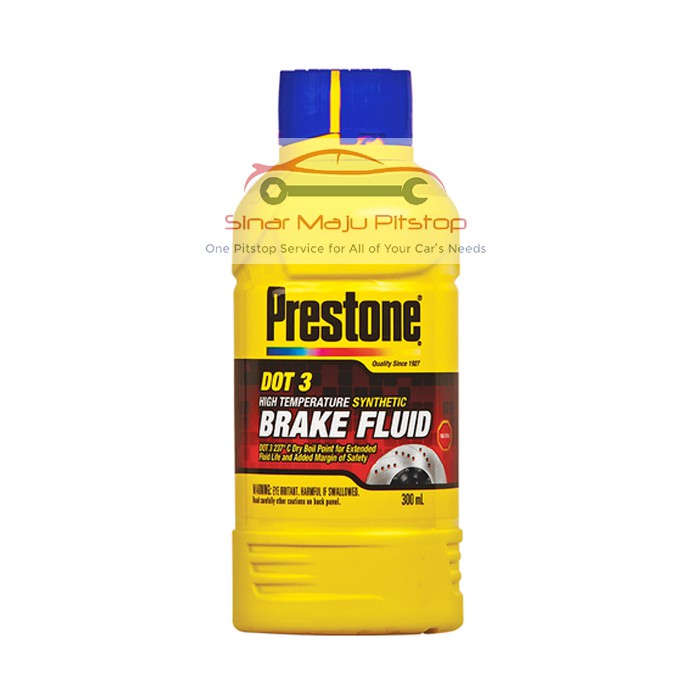 Cairan Oli Rem Mobil Motor Netral DOT 3 Warna Bening Putih - PRESTONE BRAKE FLUID MINYAK REM 300 ML