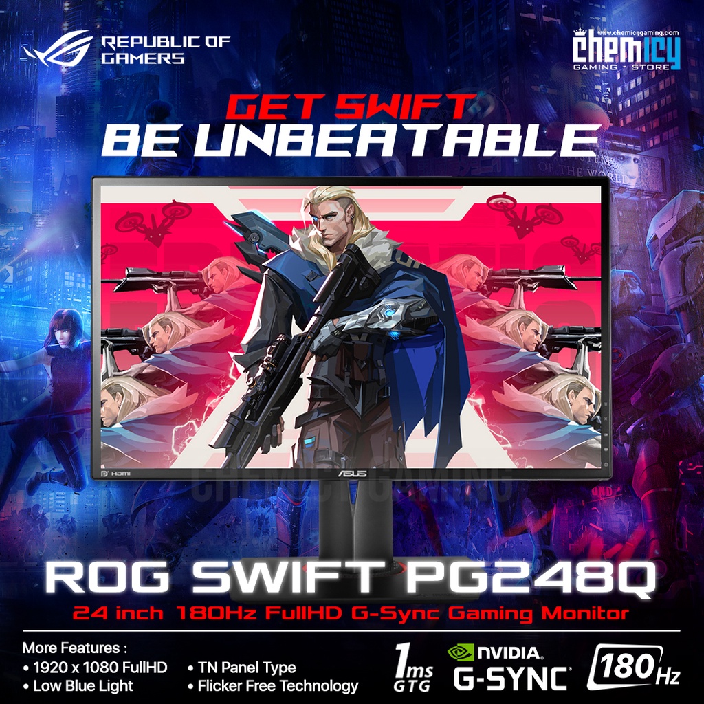 Asus ROG Swift PG248Q 24inch 180Hz G-Sync eSports Gaming Monitor