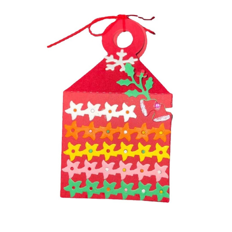 Cetakan Stensil Cutting Dies Motif Kotak Natal Bahan Metal Untuk Scrapbook / Craft DIY