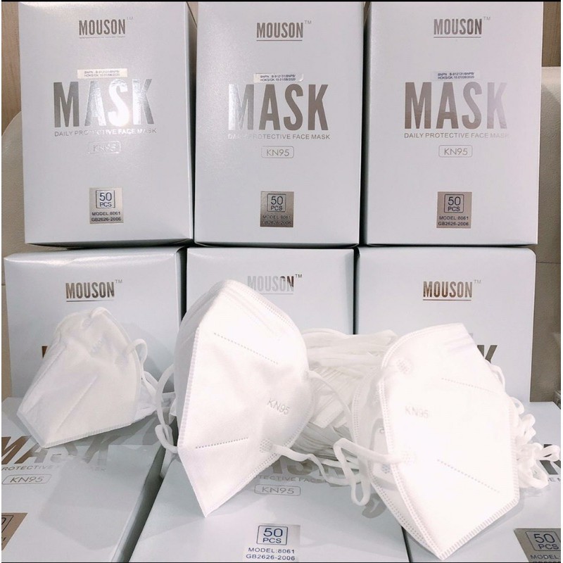 Masker KN95 5Ply Earloop MOUSON isi 25pcs 5 PLY KEMENKES (Kawat Dalam)