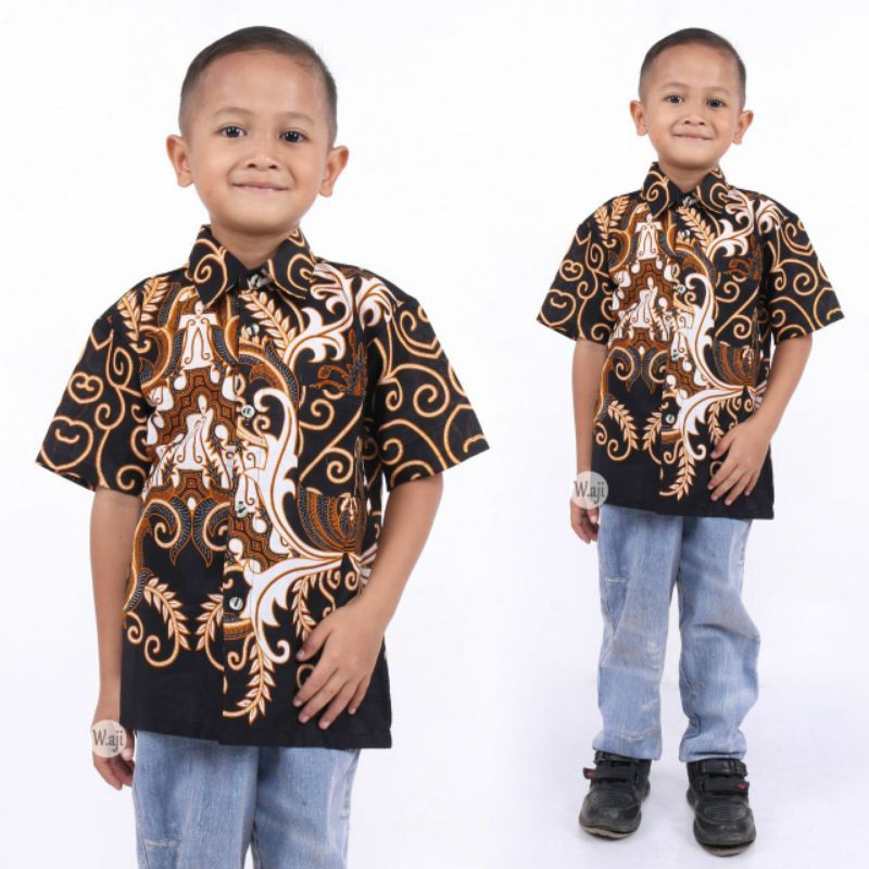 PROMO BATIK COUPLE KELUARGA SARIMBIT sania ruffle batik ori ndoro jowi motif MAHKOTA PUTIH-HEM ANAK