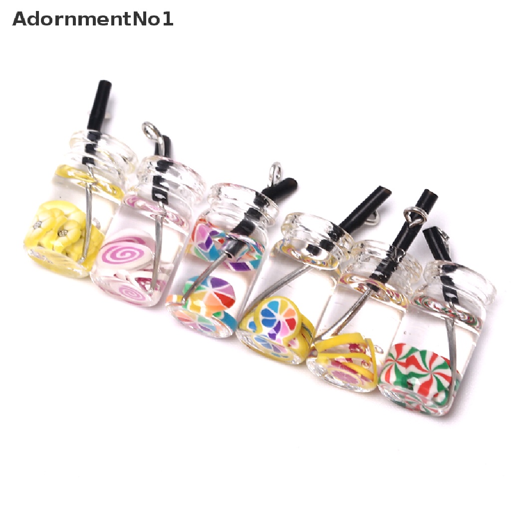 (AdornmentNo1) 10pcs / Set Liontin Bentuk Botol Minuman Bahan Resin Untuk Perhiasan DIY