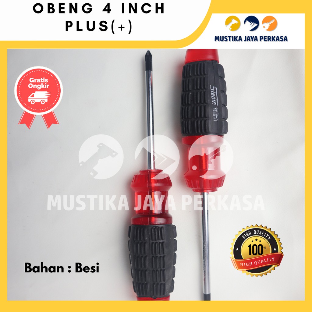 Obeng Tukang Stedic Plus Minus Karet Tools Sekrup Kayu