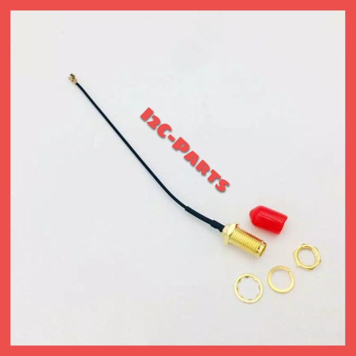 IPEX to SMA Female RF Adapter cable with red caps 15cm kabel pigtail